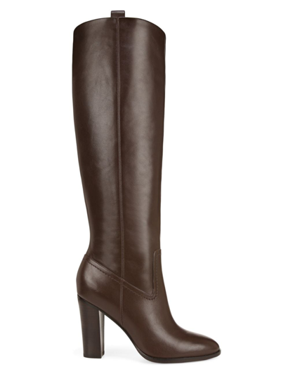 Shop Veronica Beard Women's Vesper Wide-calf Leather Boots In Espresso