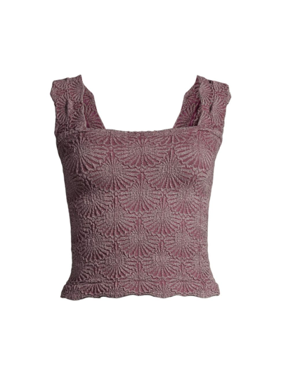Shop Free People Women's Love Letter Floral Jacquard Camisole In Precious Wine