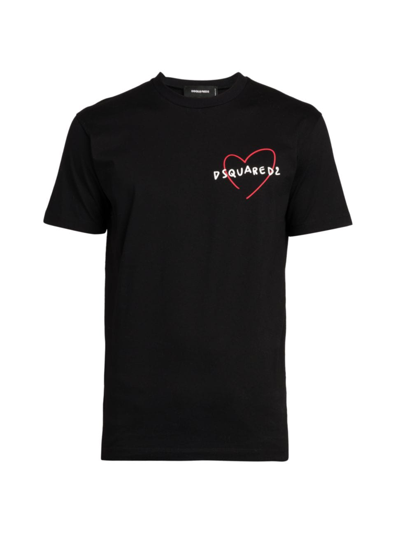 Shop Dsquared2 Men's Cool-fit Crewneck T-shirt In Black