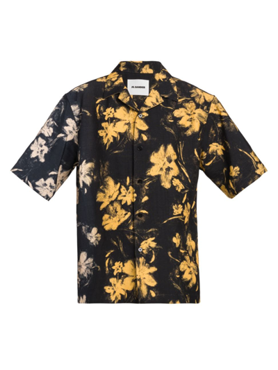 Shop Jil Sander Men's Floral Button-front Shirt In Savana