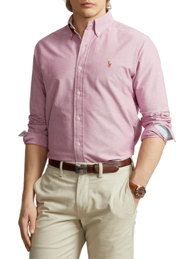Shop Polo Ralph Lauren Men's Cotton Oxford Shirt In Pink