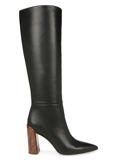 Shop Vince Women's Pilar 98mm Leather Knee-high Boots In Black