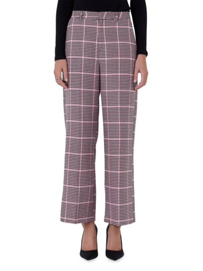 Shop Endless Rose Women's Houndstooth Women Pants In Pink Multi