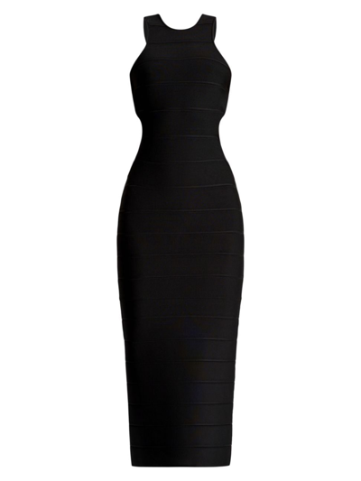 Shop Herve Leger Women's Bandage Cut-out Midi-dress In Black