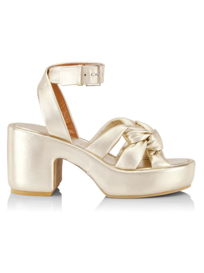 Shop Clergerie Women's Dayna Metallic Leather Platform Sandals In Gold