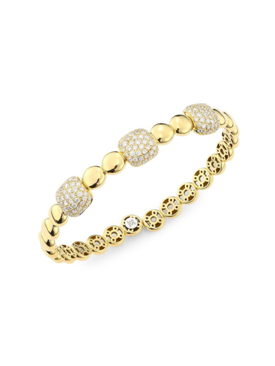 Shop Alberto Milani Women's Via Brera 18k Gold & Diamond Dot Disc Bangle Bracelet