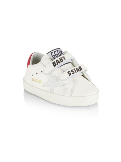 Shop Golden Goose Baby Girl's School Suede Star Sneakers In White Red