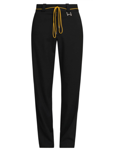 Shop Rhude Men's Classic Drawstring Trousers In Black