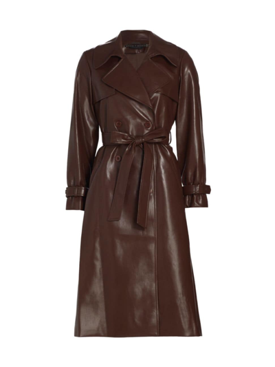 Shop Alice And Olivia Women's Elicia Vegan Leather Trench Coat In Toffee