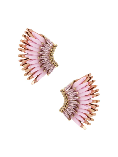 Shop Mignonne Gavigan Women's Madeleine 14k-gold-plated & Mixed-media Mini Wing Earrings In Light Pink