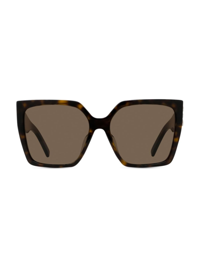 Shop Givenchy Women's 4g 57mm Square Sunglasses In Dark Havana