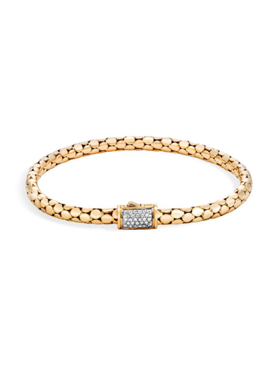 Shop John Hardy Women's Dot 18k Gold & Diamond Thick Bracelet