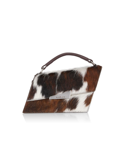 Shop Acne Studios Women's Distortion Cow-print Calf Hair Top-handle Bag In Multi Brown