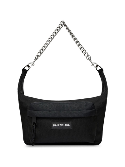 Shop Balenciaga Women's Raver Medium Shoulder Bag With Chain In Black