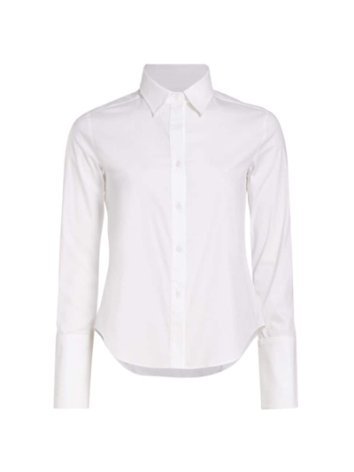 Shop Twp Women's Bessette Stripe Cotton Button-front Shirt In White