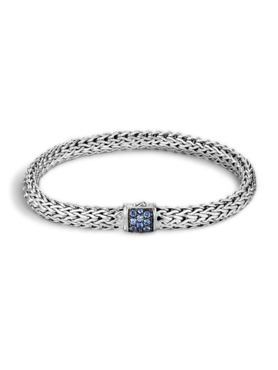 Shop John Hardy Women's Classic Chain Sterling Silver & Blue Sapphire Reversible Bracelet