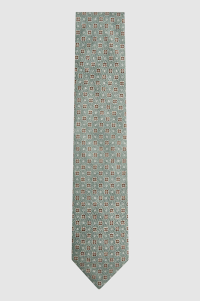 Shop Reiss Venice - Light Green Silk Medallion Tie, One