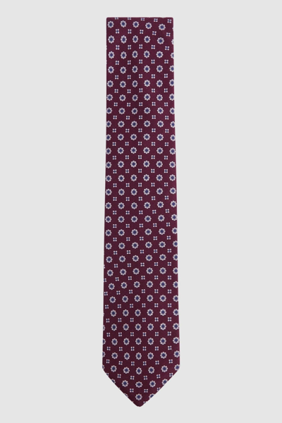 Shop Reiss Budelli - Bordeaux Budelli Silk Floral Medallion Tie, One