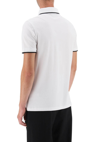 Shop Hugo Boss Passertip Slim Fit Polo Shirt In Cotton Piqué In White