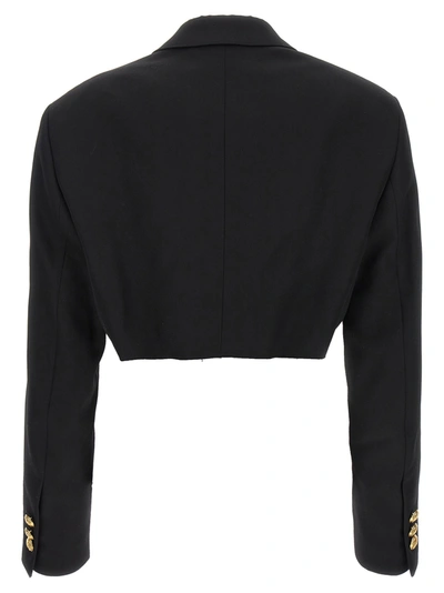 Shop Palm Angels Cropped Blazer Jackets Black