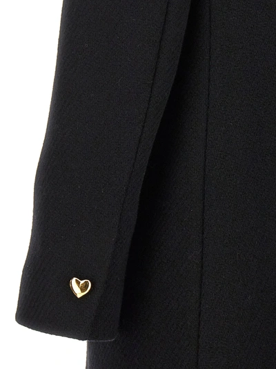 Shop Moschino Heart Button Coat Coats, Trench Coats Black