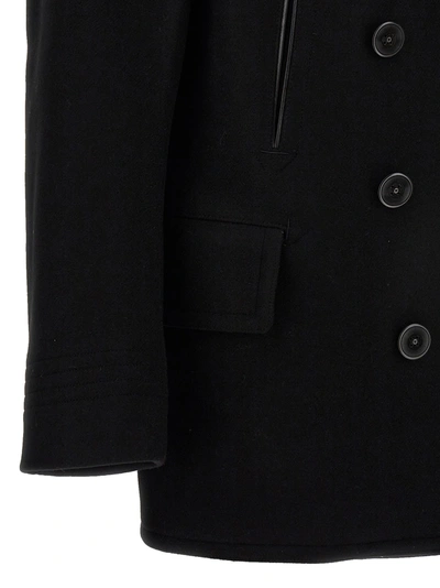 Shop Tom Ford Japan Wool Double Breast Coat Coats, Trench Coats Black
