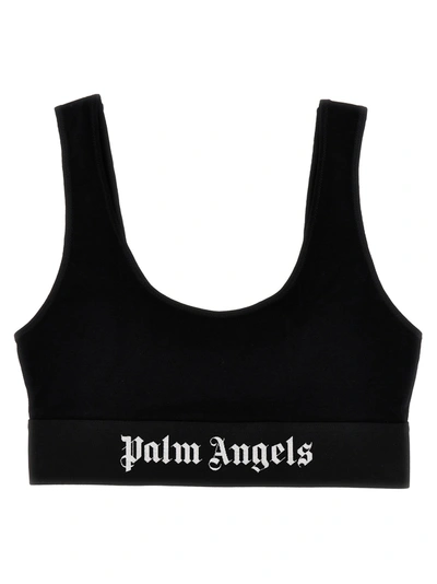 Shop Palm Angels Logo Bra Underwear, Body White/black