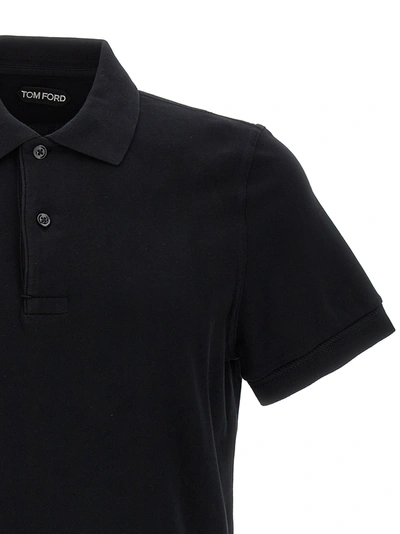 Shop Tom Ford Logo Embroidery  Shirt Polo Black