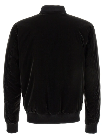 Shop Philipp Plein Logo Nylon Bomber Jacket Casual Jackets, Parka Black