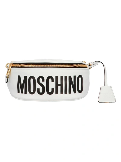 Shop Moschino Logo Print Fanny Pack Crossbody Bags White