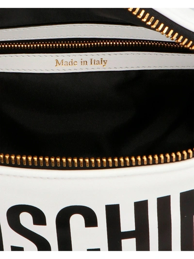 Shop Moschino Logo Print Fanny Pack Crossbody Bags White