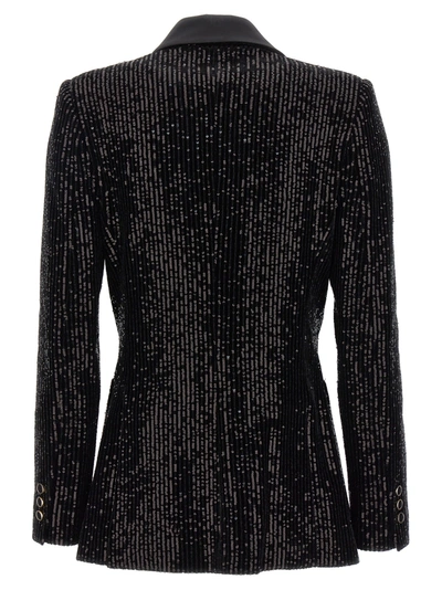 Shop Elie Saab Sequin Velvet Blazer Jackets Black