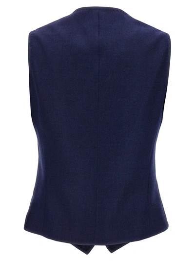 Shop Kiton Silk Cashmere Vest Gilet Blue