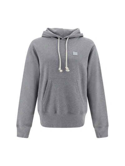 Shop Acne Studios Hoodie In Light Grey Melange