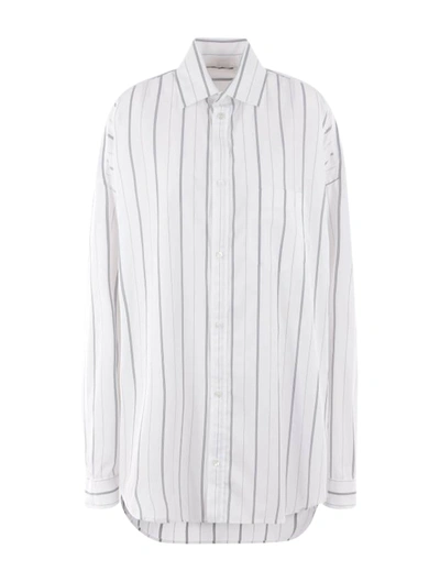 Shop Balenciaga Cocoon Shirt In White Navy