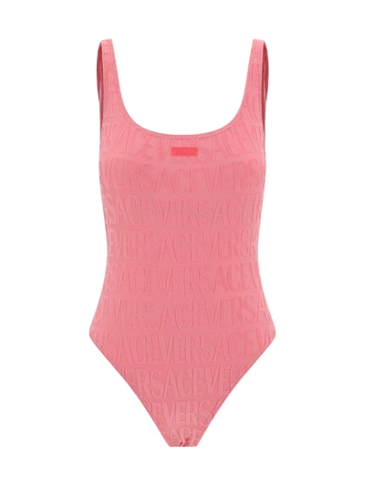 Shop Versace Dua Lipa X  Swimsuit In Flamingo