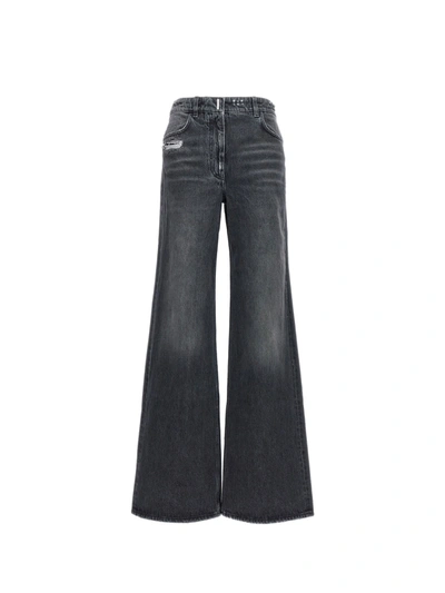 Shop Givenchy Oversized Denim Jeans In Black