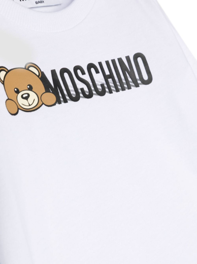 Shop Moschino Teddy Bear-print Cotton T-shirt In 白色