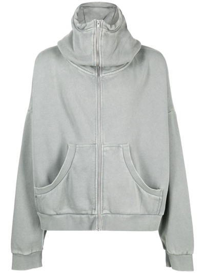 Shop Entire Studios Zip-fastening Cotton Hoodie In 灰色