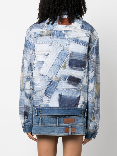 Shop Andersson Bell Patchwork Button-up Denim Jacket In 蓝色