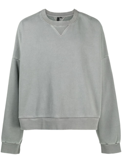 Shop Entire Studios Mélange-effect Cotton Sweatshirt In 灰色