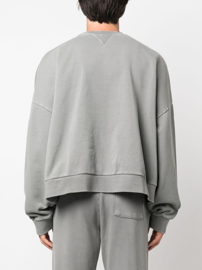 Shop Entire Studios Mélange-effect Cotton Sweatshirt In 灰色