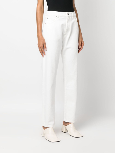 Loulou Studio Wular Straight-leg Ankle Denim Pants In 白色