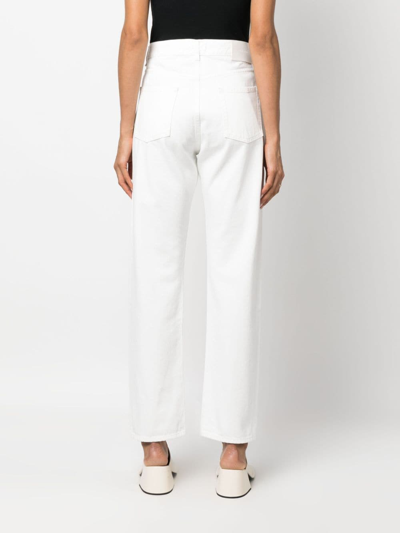 Loulou Studio Wular Straight-leg Ankle Denim Pants In 白色