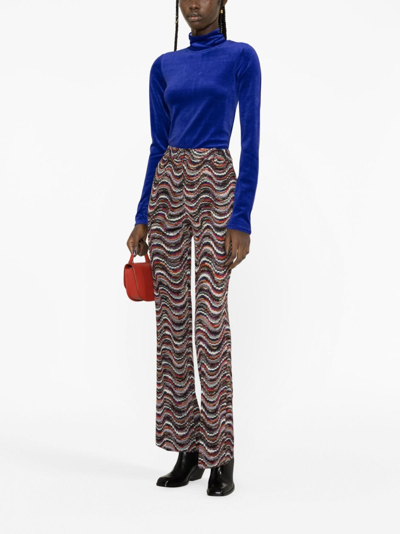 Shop Missoni Jacquard Straight-leg Trousers In 黑色