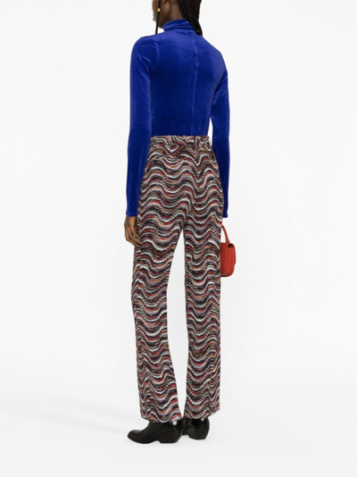 Shop Missoni Jacquard Straight-leg Trousers In 黑色