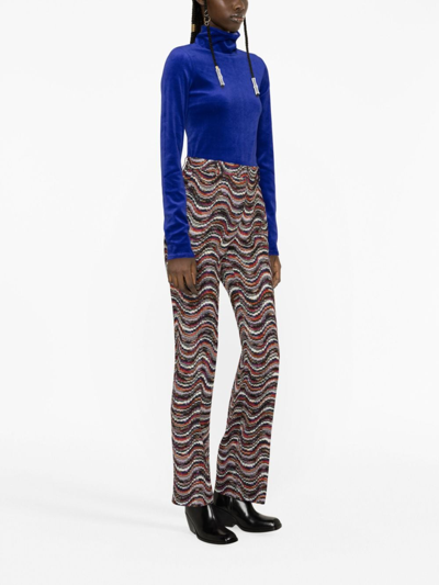 Shop Missoni Jacquard Straight-leg Trousers In 黑色