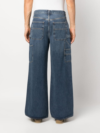 Shop Agolde Mid-rise Wide-leg Jeans In 蓝色
