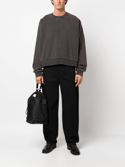 Shop Entire Studios Mélange-effect Cotton Sweatshirt In 黑色