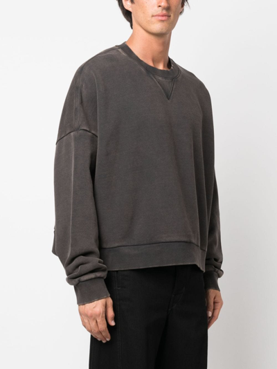 Shop Entire Studios Mélange-effect Cotton Sweatshirt In 黑色